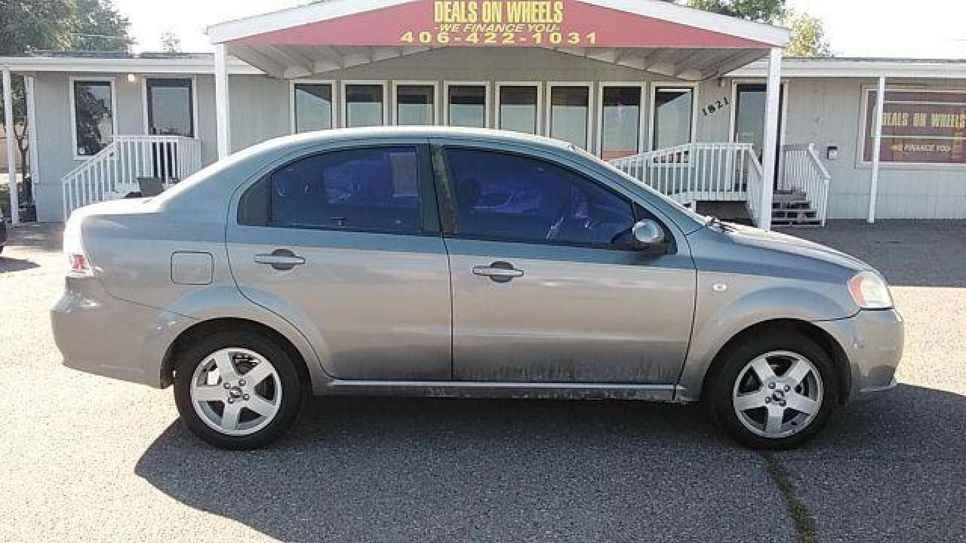 2007 Medium Gray Metallic Chevrolet Aveo LT 4-Door (KL1TG56647B) with an 2.2L L4 DOHC 16V engine, located at 1821 N Montana Ave., Helena, MT, 59601, 46.603447, -112.022781 - Photo#3